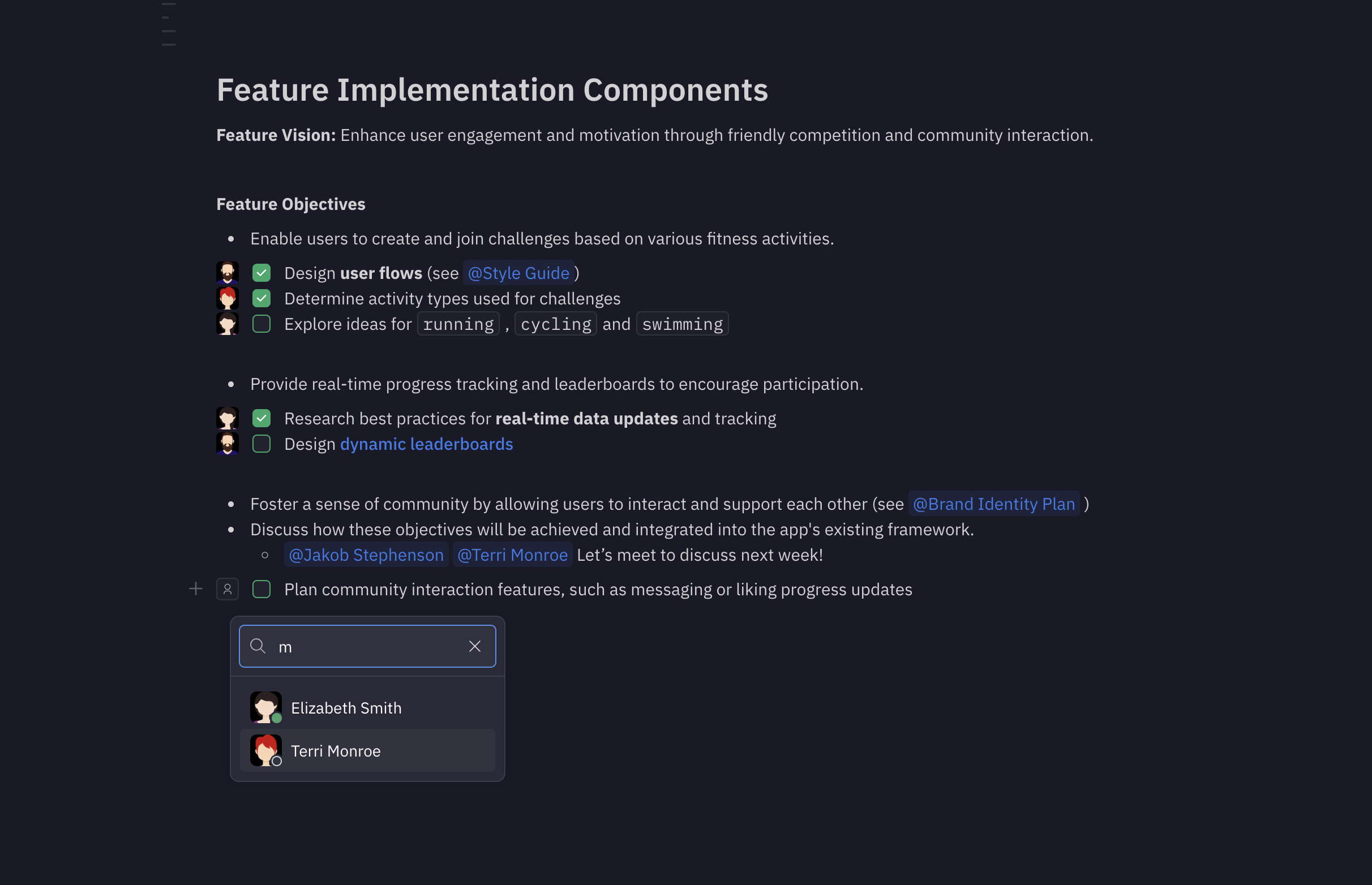 Enjoy enhanced formatting with colored code blocks and nested action items, and link your workspace to Telegram to stay connected with Huly on the go!